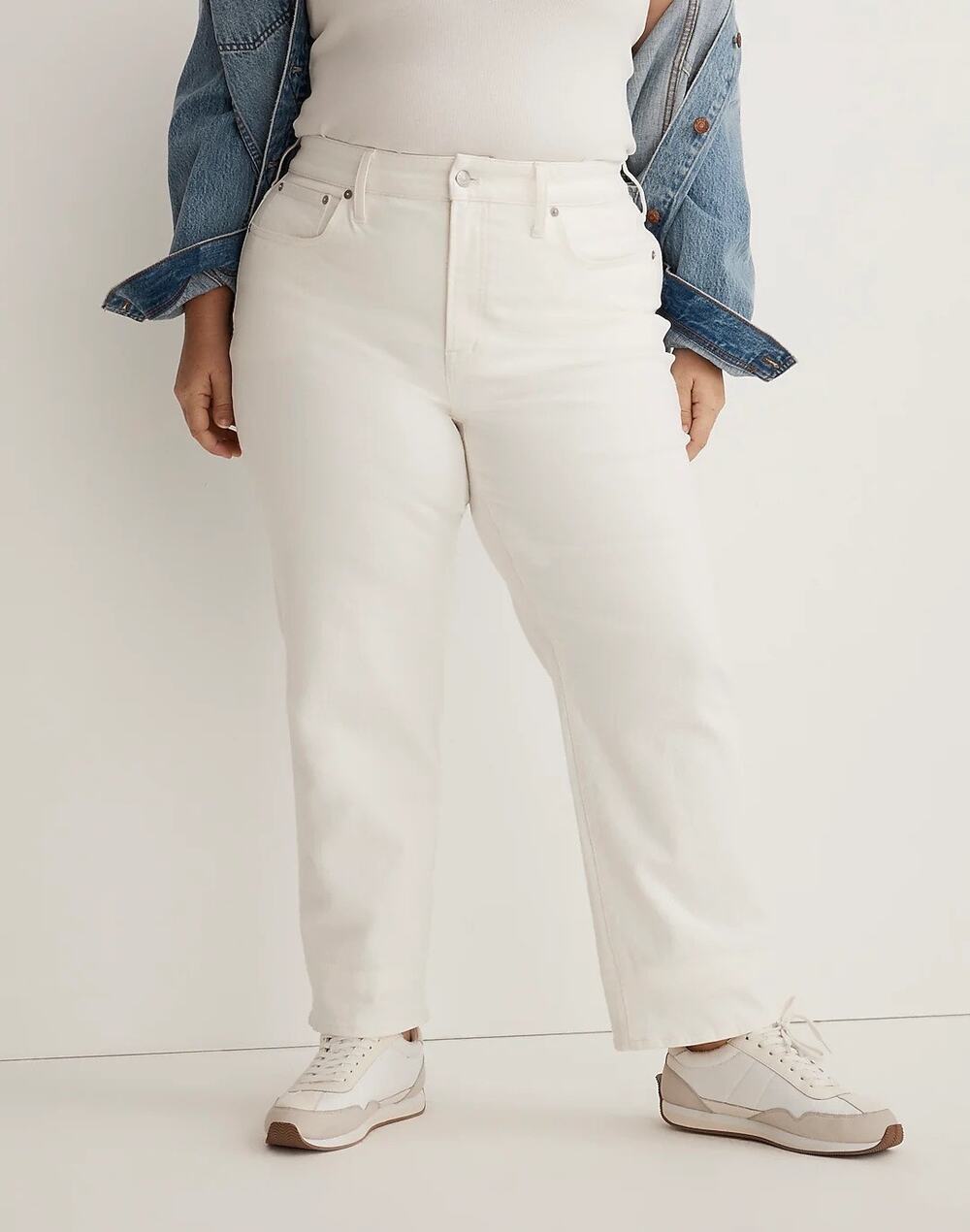 Madewell The Plus Perfect Vintage Straight Jean in Tile White Size 33